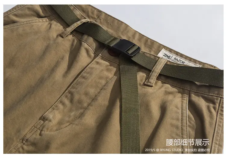 Men's Tanned Cargo Pants with Belt Buckle — feature 9
