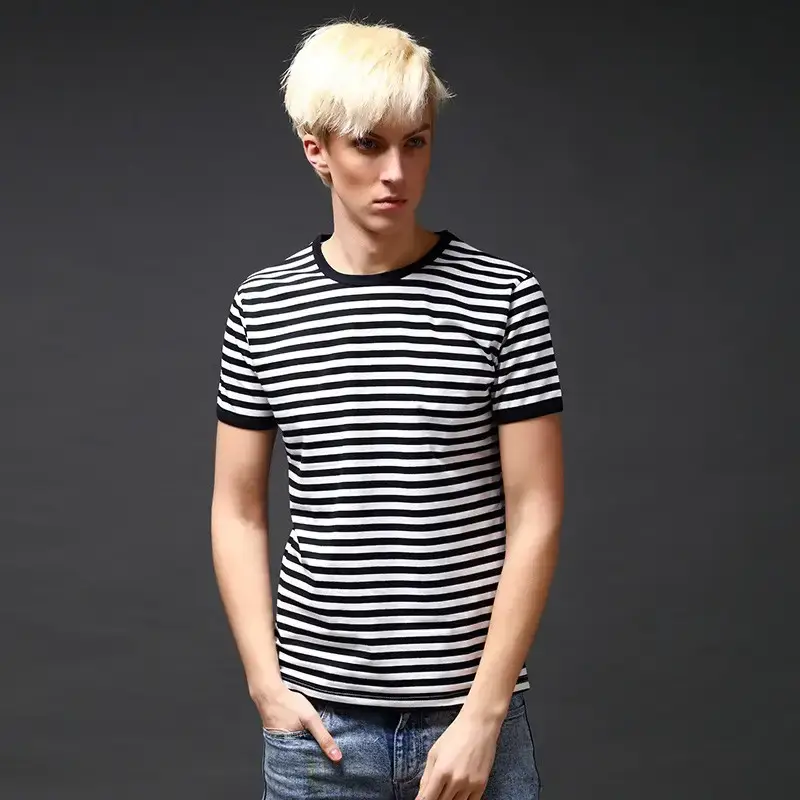 2025 Summer Striped T-Shirt Large Size Group Purchase - Image 2
