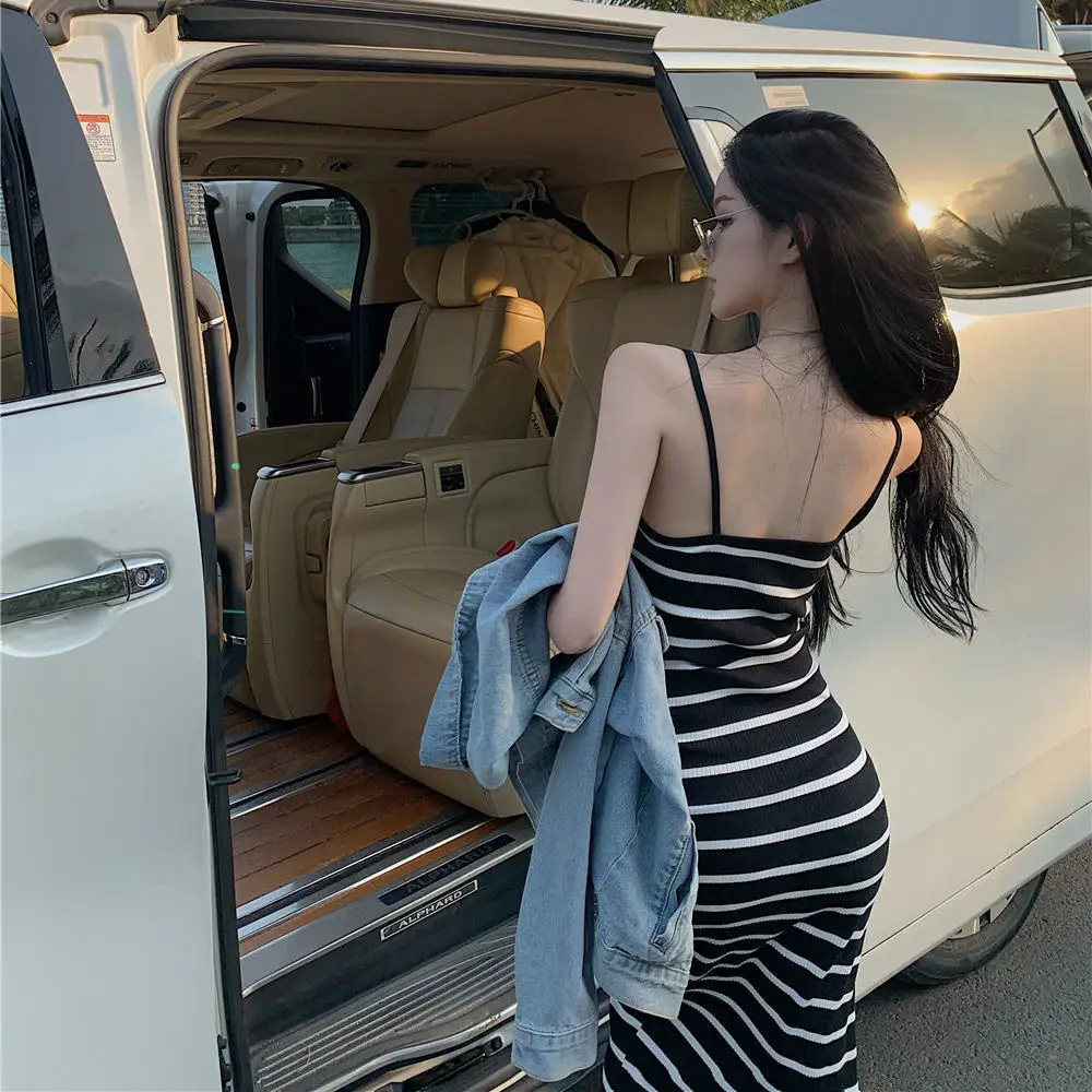 Women's Striped Long Skirt Dress Summer 2022
