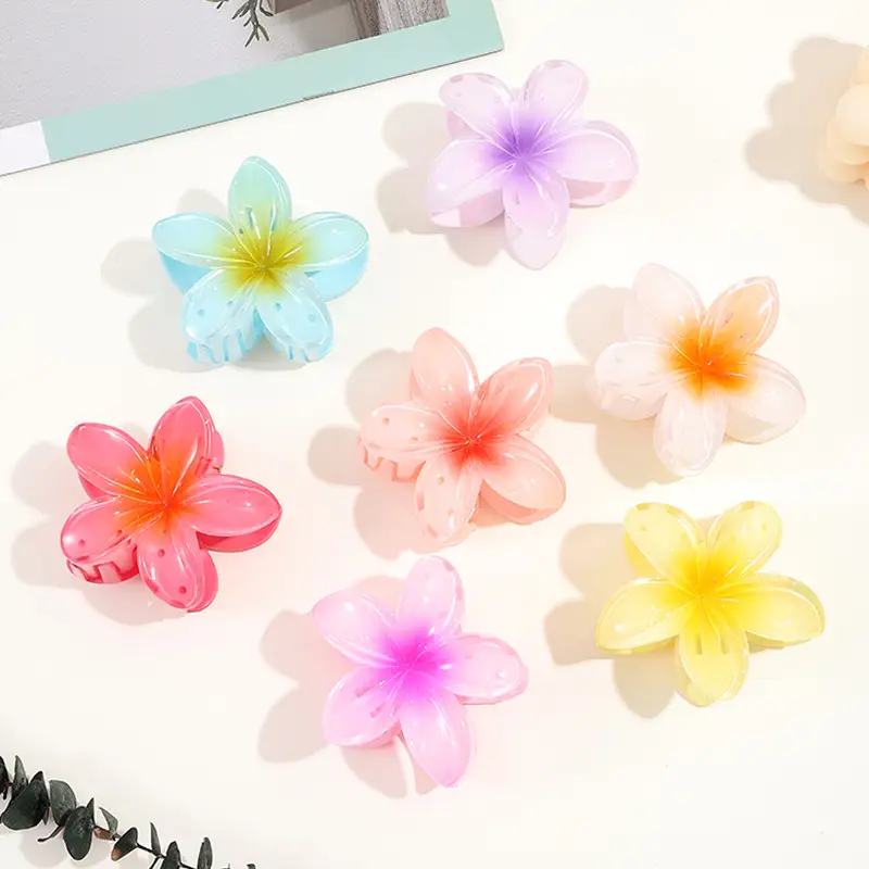 Blue White Acrylic Flower Hairpin for Women