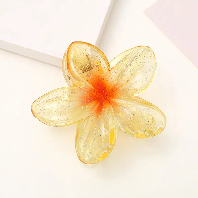 Blue White Acrylic Flower Hairpin for Women