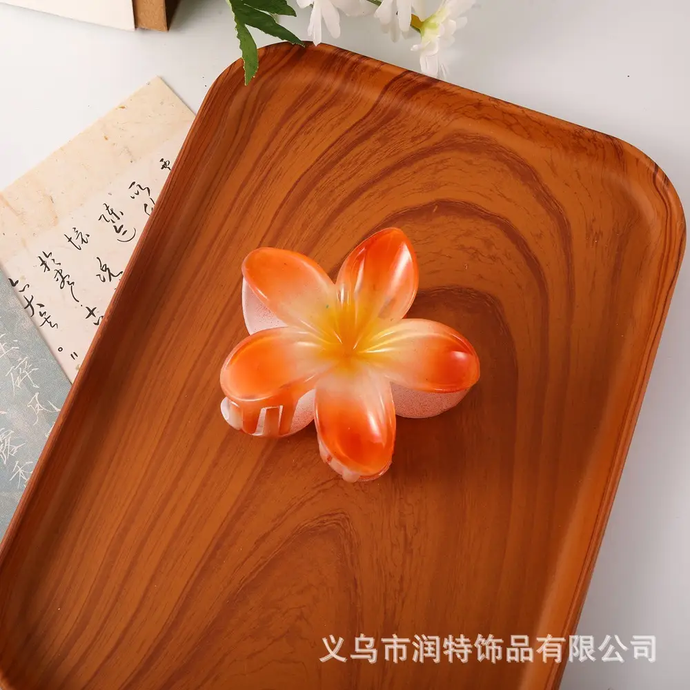Blue White Acrylic Flower Hairpin for Women