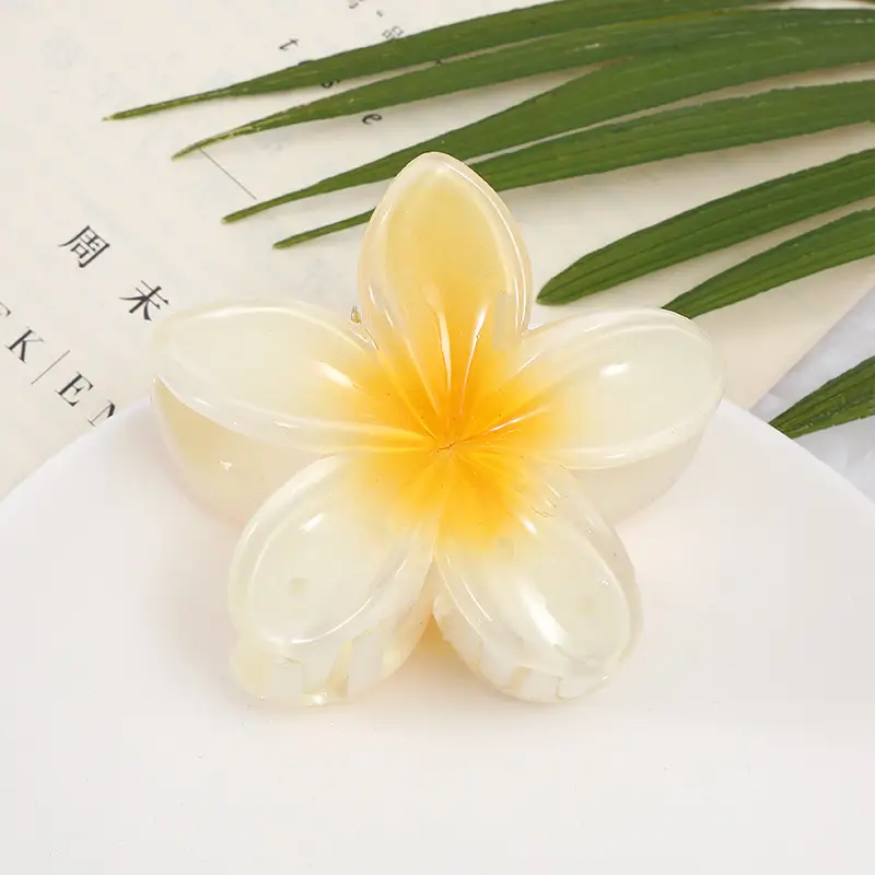 Blue White Acrylic Flower Hairpin for Women