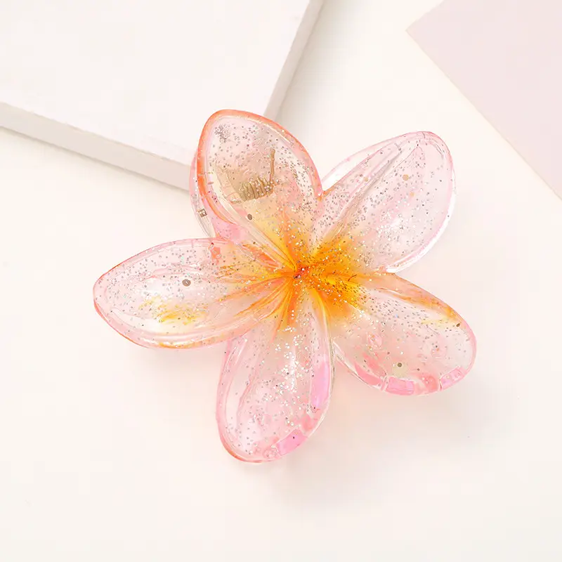 Blue White Acrylic Flower Hairpin for Women