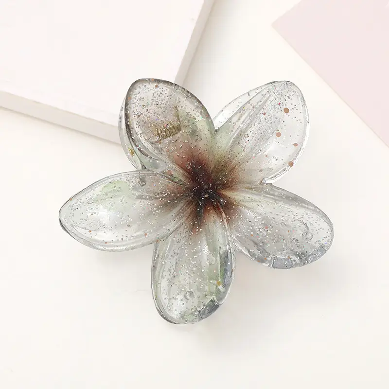 Blue White Acrylic Flower Hairpin for Women