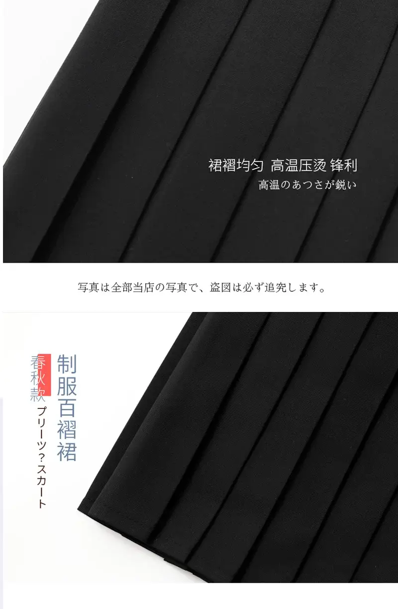Basic Black Pleated Skirt for Women — feature 9
