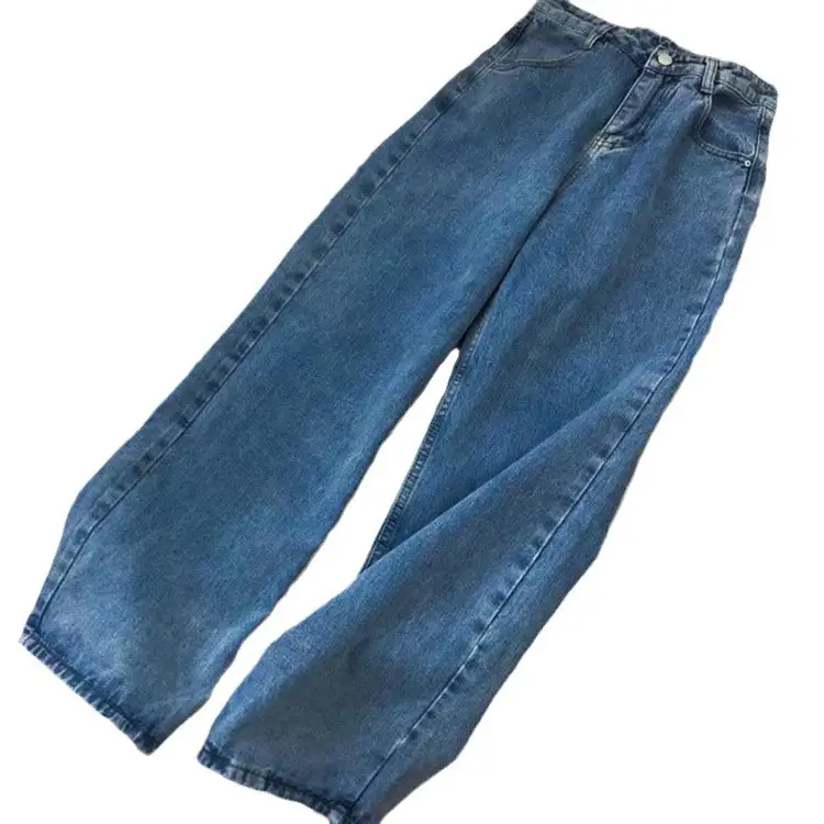 Women Wide Leg High Waist Jeans Blue 2024 - Image 9