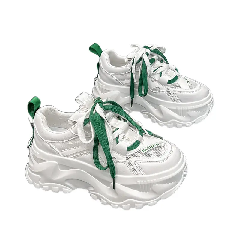 Women's White Mesh Thick Sole Sneakers 2023 - Image 8