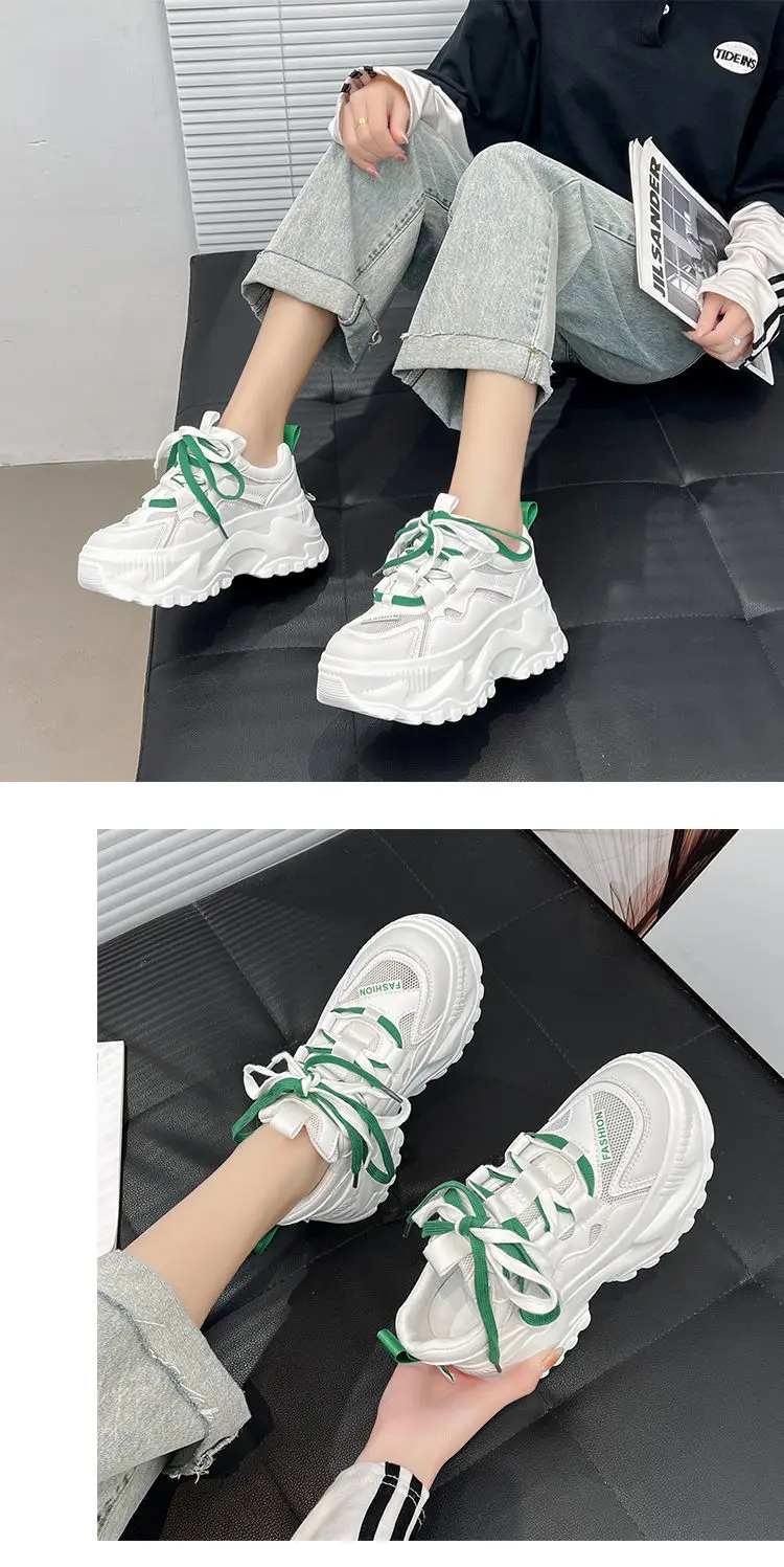 Women's White Mesh Thick Sole Sneakers 2023 — feature 10