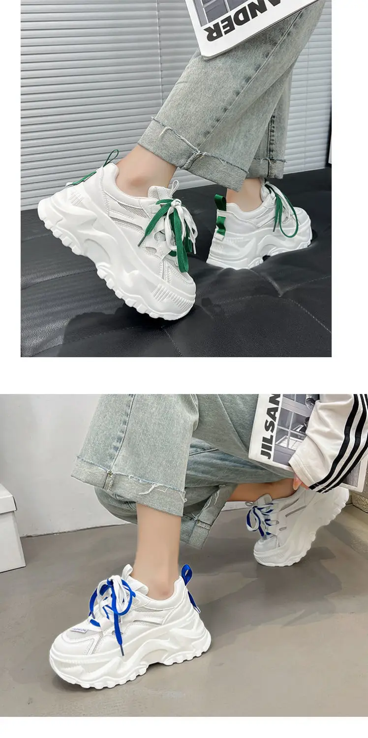 Women's White Mesh Thick Sole Sneakers 2023 — feature 13