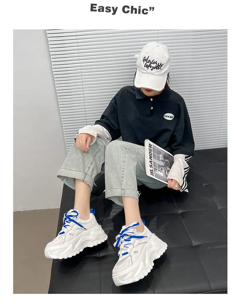 Women's White Mesh Thick Sole Sneakers 2023 — feature 14