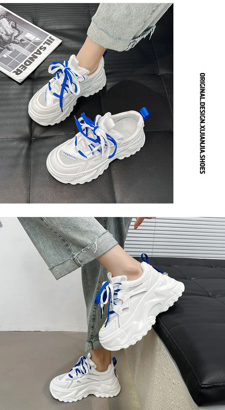 Women's White Mesh Thick Sole Sneakers 2023 — feature 15