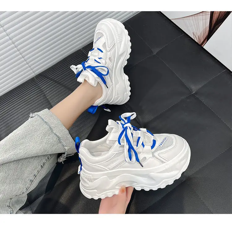 Women's White Mesh Thick Sole Sneakers 2023 — feature 16