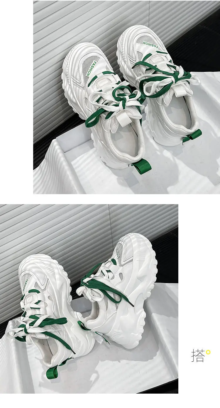 Women's White Mesh Thick Sole Sneakers 2023 — feature 18