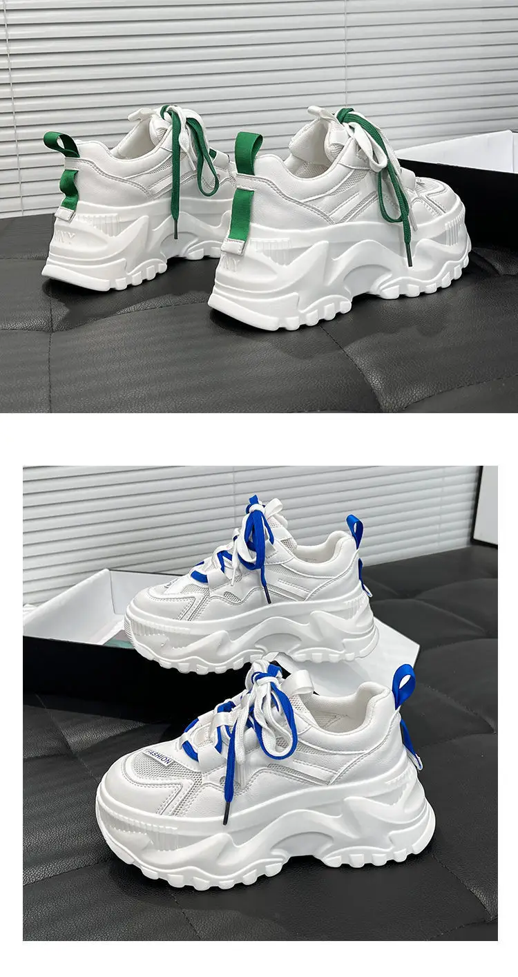 Women's White Mesh Thick Sole Sneakers 2023 — feature 19