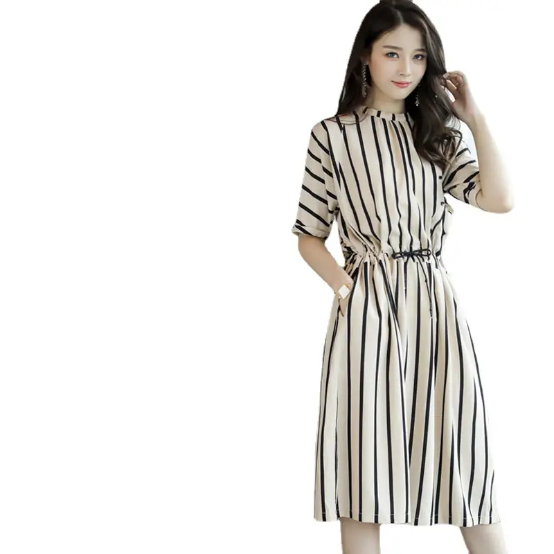 2025 Summer Striped Cross-Border Dress Large Size - Image 5