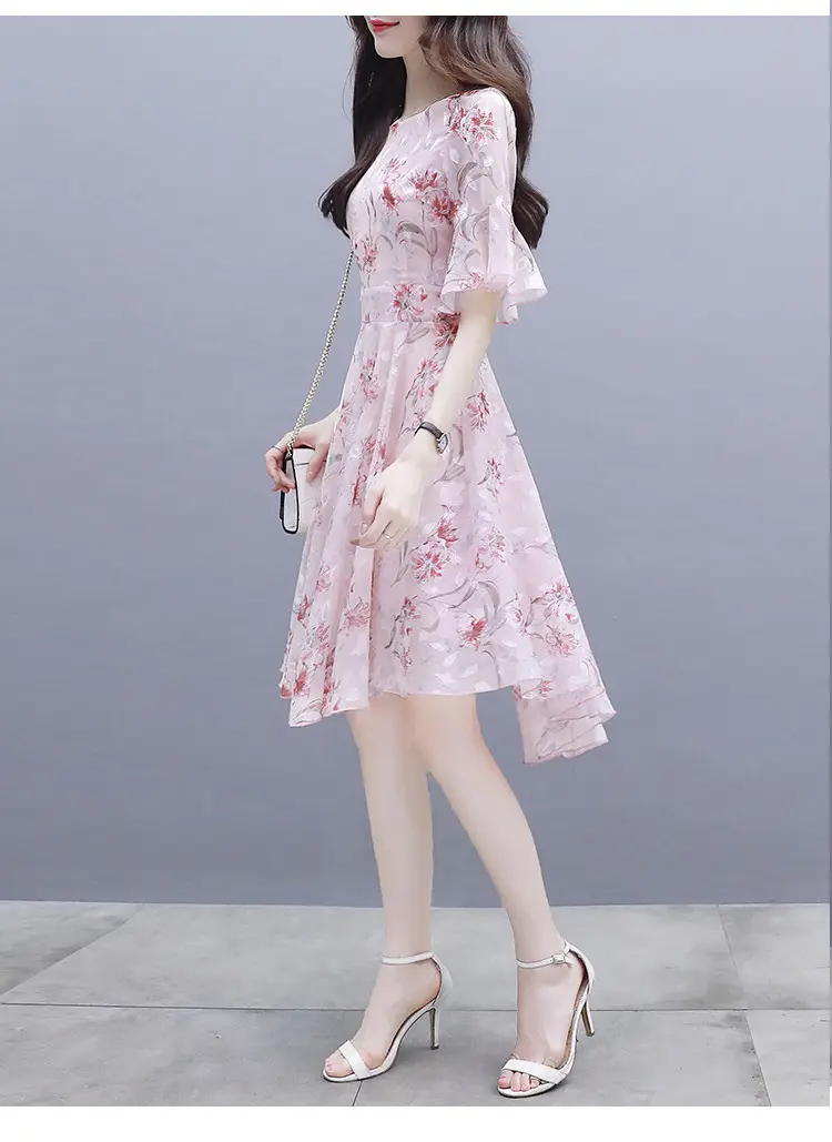 Women's Printed Chiffon Mid-Length Dress Summer 2022 — feature 10