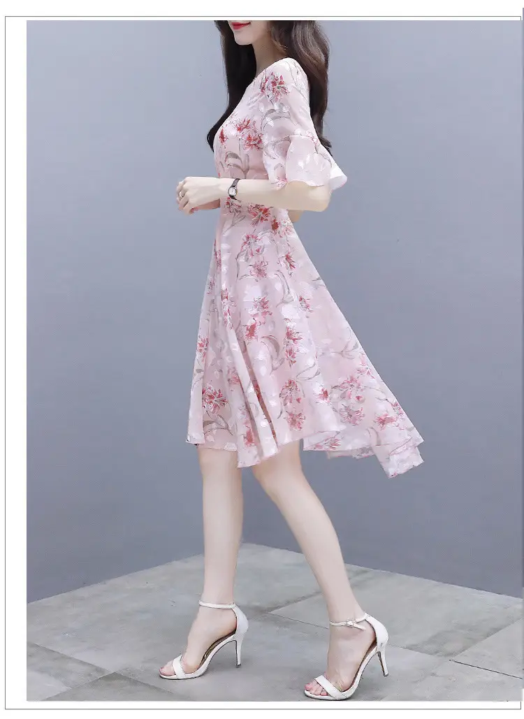 Women's Printed Chiffon Mid-Length Dress Summer 2022 — feature 12