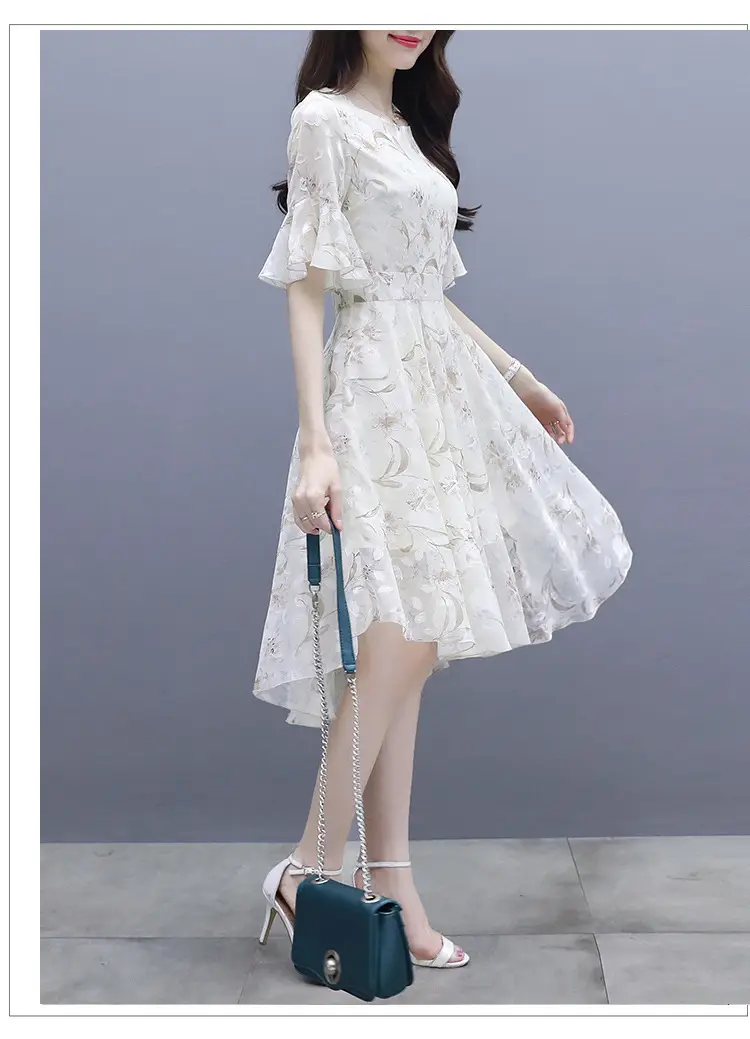Women's Printed Chiffon Mid-Length Dress Summer 2022 — feature 13