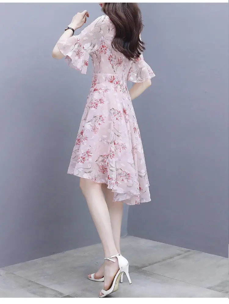 Women's Printed Chiffon Mid-Length Dress Summer 2022 — feature 14