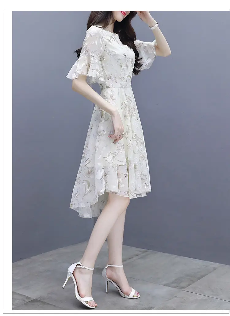 Women's Printed Chiffon Mid-Length Dress Summer 2022 — feature 17