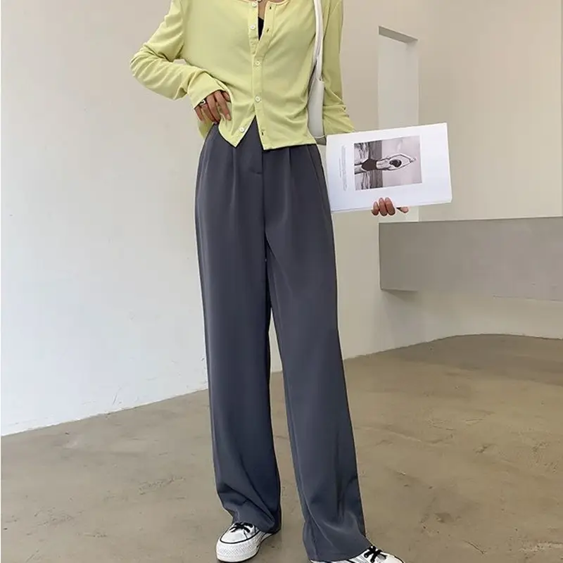 Women Wide Leg Pants Black High Waist Summer 2022 - Image 2