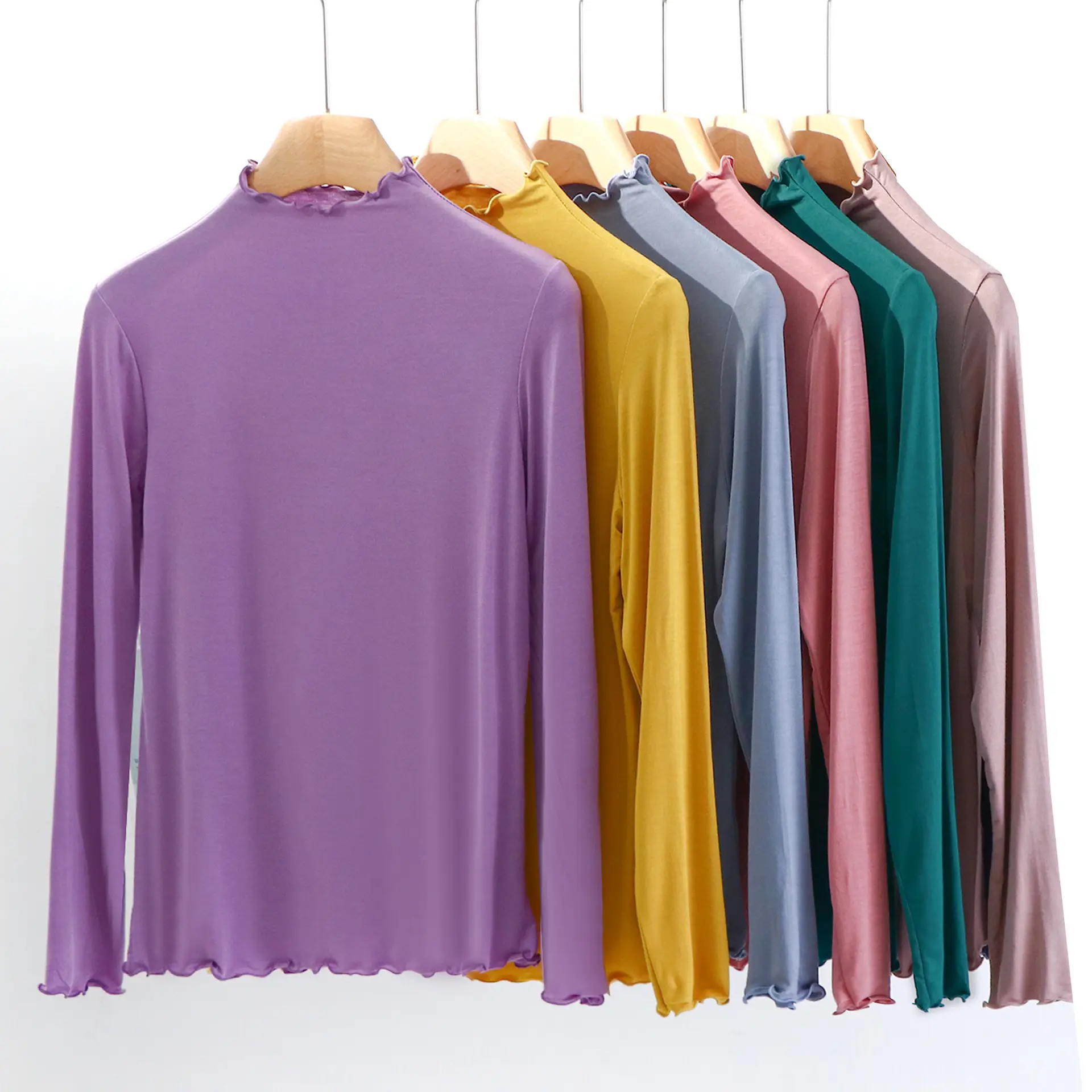 Women's Slim Fit Collar Shirt with Wooden Ear Trim - Image 12