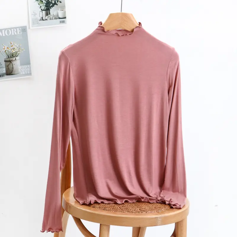 Women's Slim Fit Collar Shirt with Wooden Ear Trim - Image 14