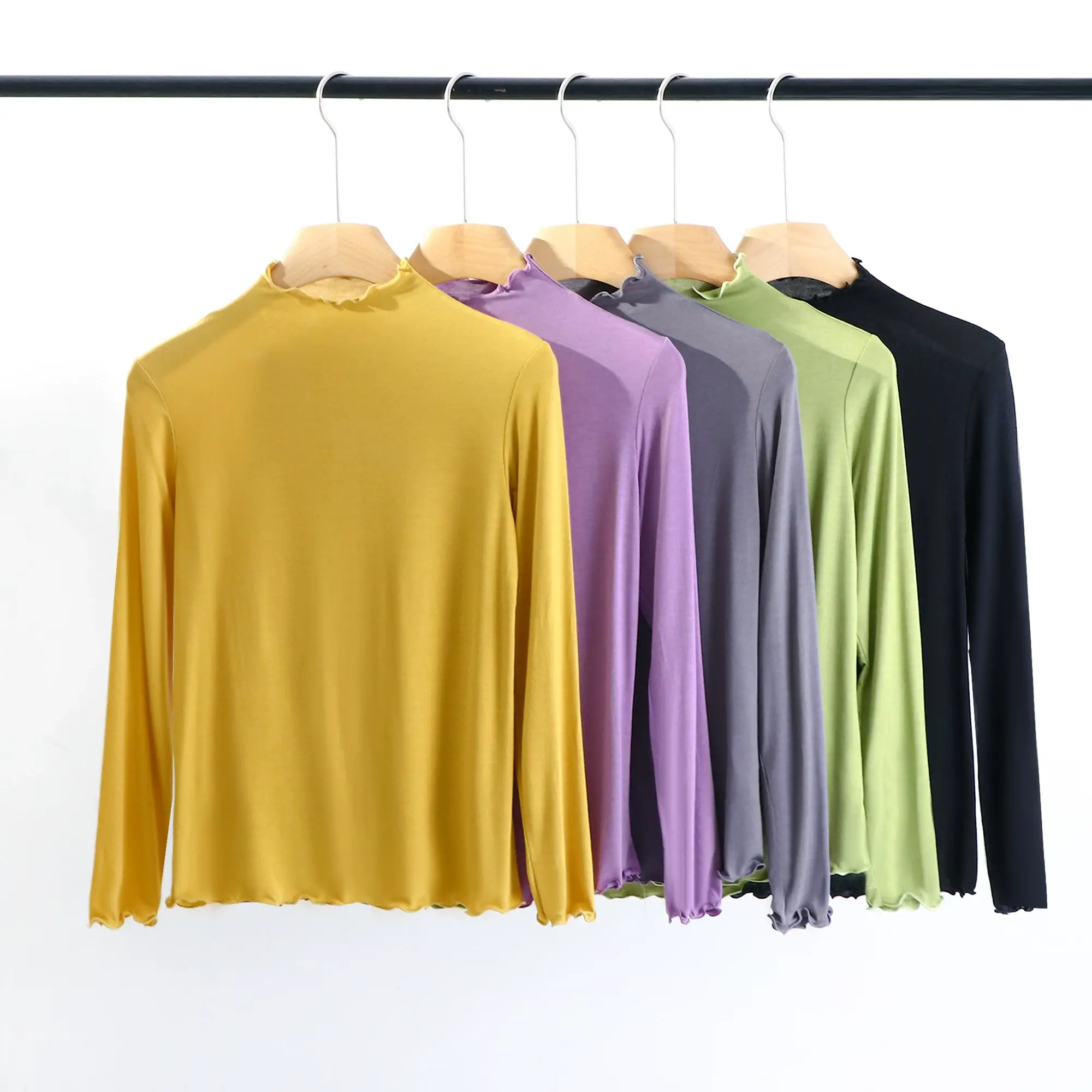 Women's Slim Fit Collar Shirt with Wooden Ear Trim — feature 12