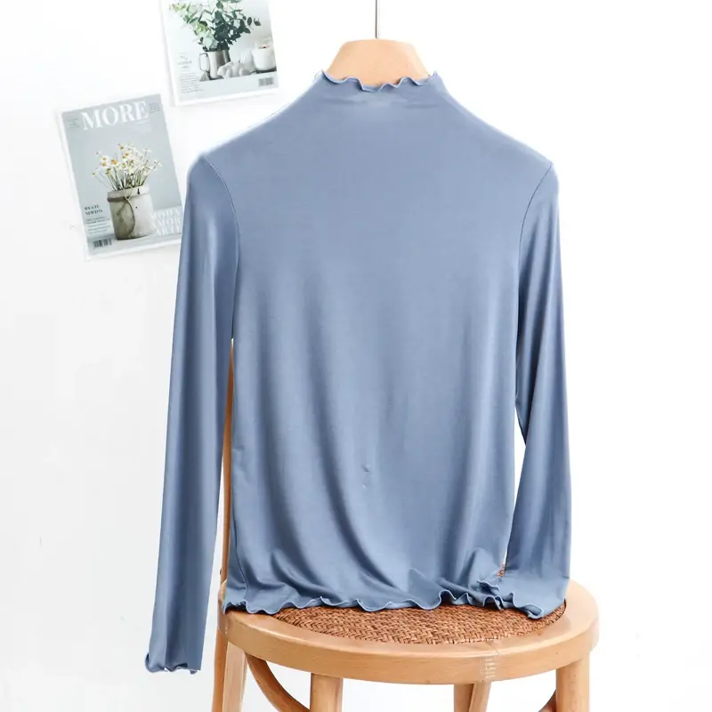 Women's Slim Fit Collar Shirt with Wooden Ear Trim — feature 16