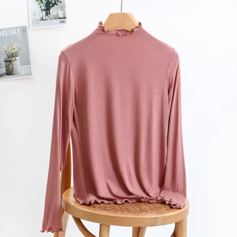 Women's Slim Fit Collar Shirt with Wooden Ear Trim — feature 17