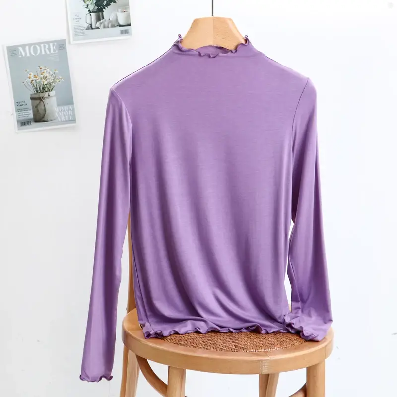 Women's Slim Fit Collar Shirt with Wooden Ear Trim — feature 18