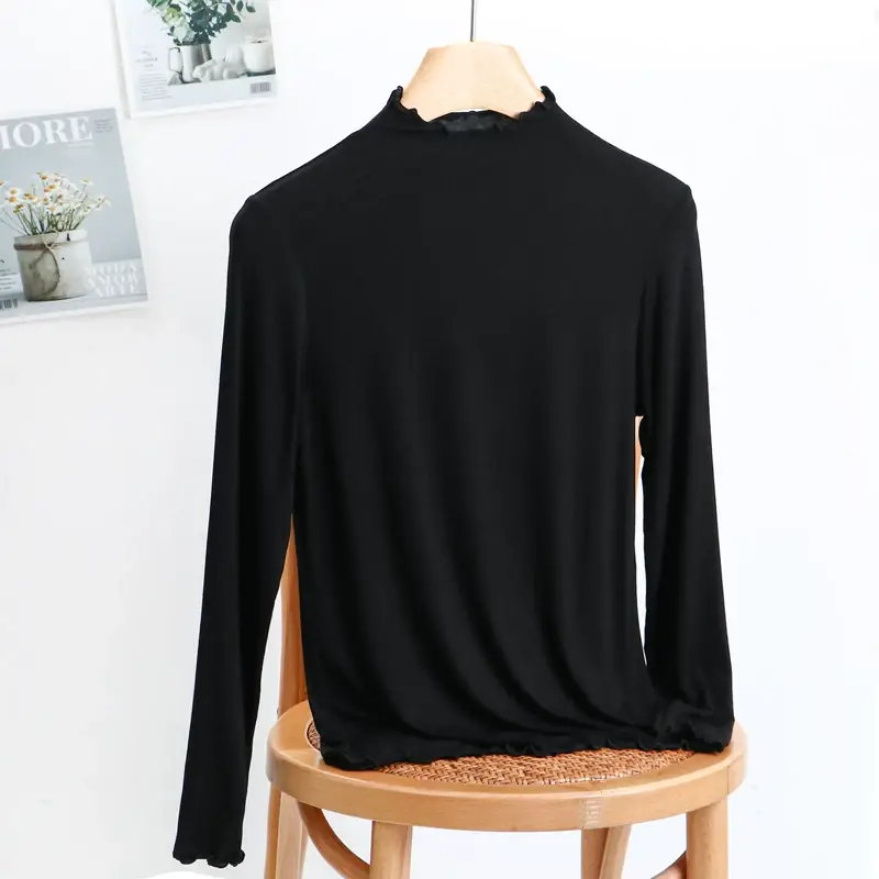 Women's Slim Fit Collar Shirt with Wooden Ear Trim — feature 20