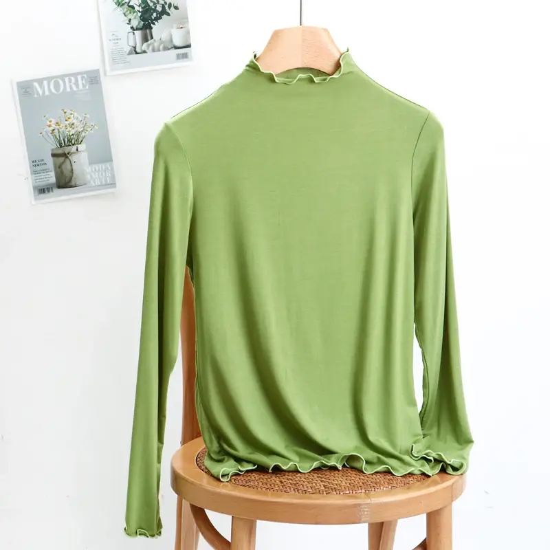 Women's Slim Fit Collar Shirt with Wooden Ear Trim — feature 21