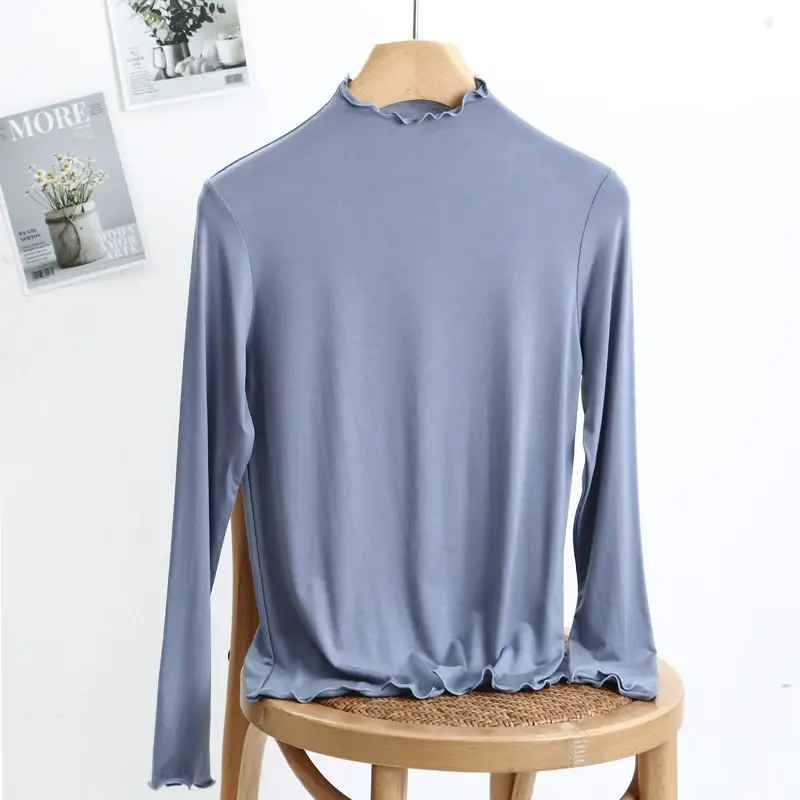 Women's Slim Fit Collar Shirt with Wooden Ear Trim — feature 25