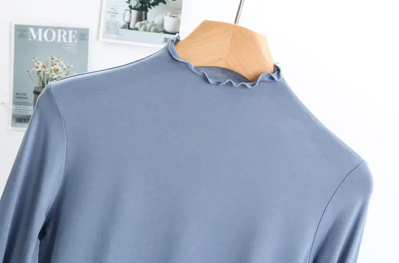 Women's Slim Fit Collar Shirt with Wooden Ear Trim — feature 4