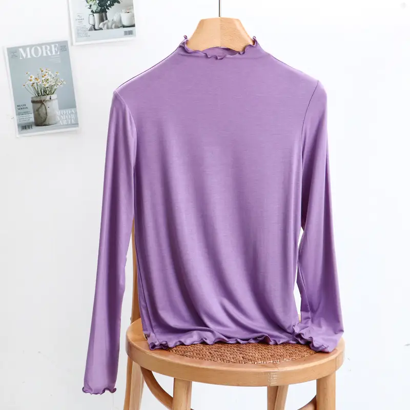 Women's Slim Fit Collar Shirt with Wooden Ear Trim - Image 2