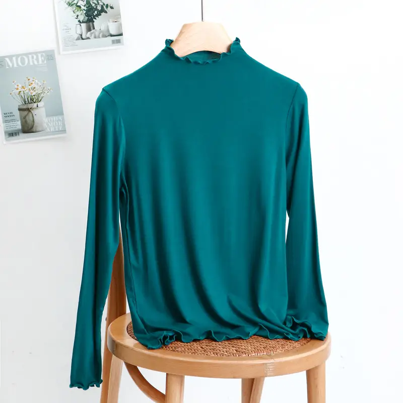 Women's Slim Fit Collar Shirt with Wooden Ear Trim - Image 7