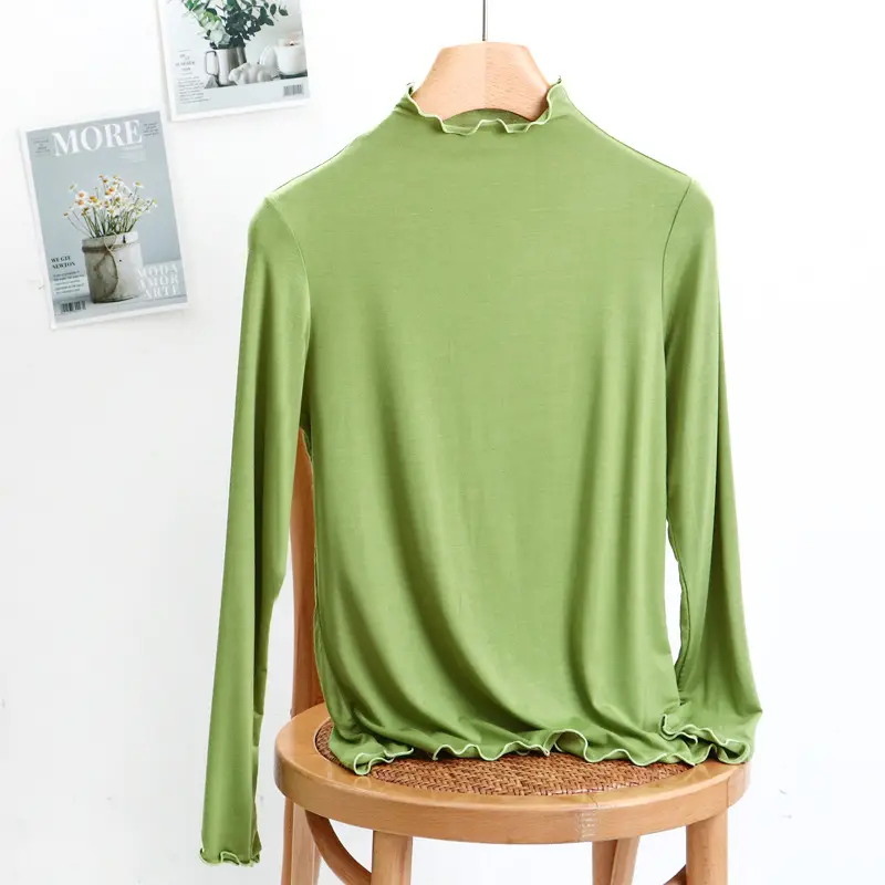Women's Slim Fit Collar Shirt with Wooden Ear Trim - Image 9