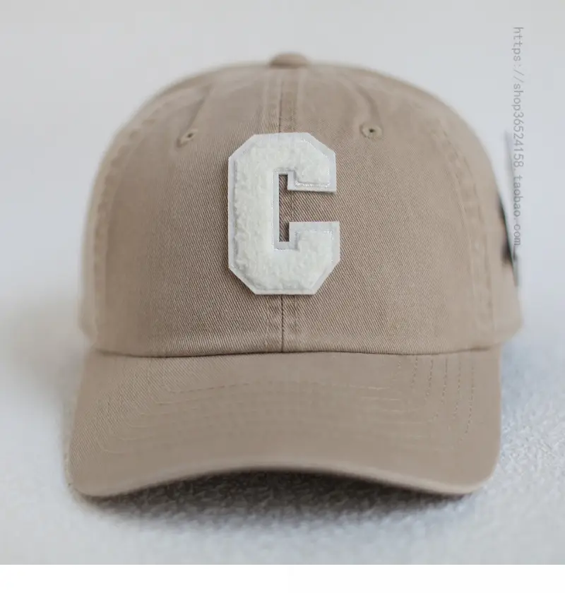 Men's Beige Cotton Cap with White C Logo - Image 6