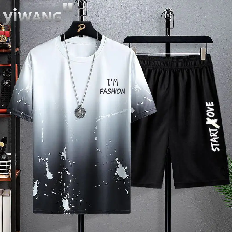 Summer Men's Short-Sleeved Suit 2023 New Ins Half-Sleeved Top Casual Round Neck Trendy T-Shirt Casual Versatile - Image 8