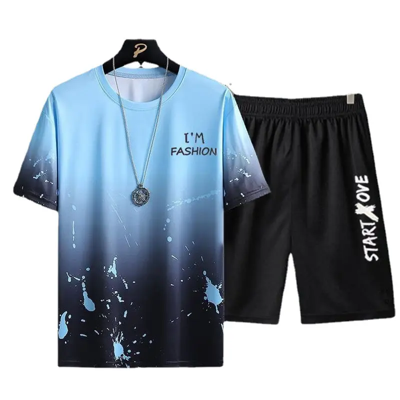 Summer Men's Short-Sleeved Suit 2023 New Ins Half-Sleeved Top Casual Round Neck Trendy T-Shirt Casual Versatile - Image 10