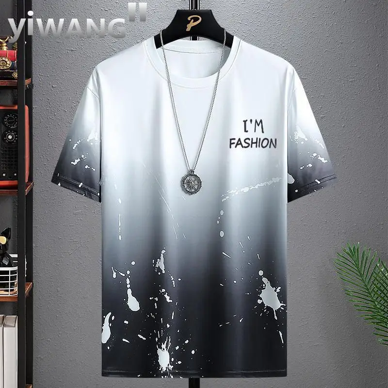 Summer Men's Short-Sleeved Suit 2023 New Ins Half-Sleeved Top Casual Round Neck Trendy T-Shirt Casual Versatile — feature 18