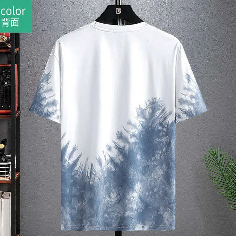 Summer Men's Short-Sleeved Suit 2023 New Ins Half-Sleeved Top Casual Round Neck Trendy T-Shirt Casual Versatile — feature 23