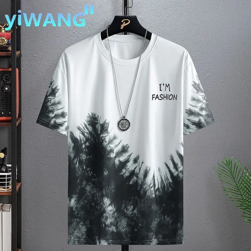 Summer Men's Short-Sleeved Suit 2023 New Ins Half-Sleeved Top Casual Round Neck Trendy T-Shirt Casual Versatile — feature 24