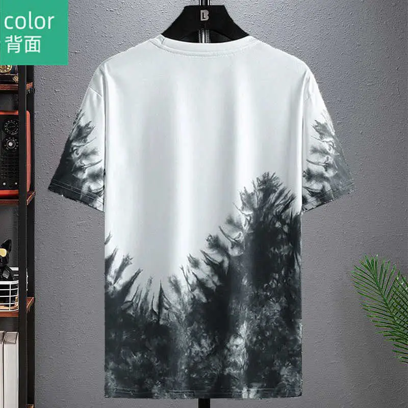 Summer Men's Short-Sleeved Suit 2023 New Ins Half-Sleeved Top Casual Round Neck Trendy T-Shirt Casual Versatile — feature 25