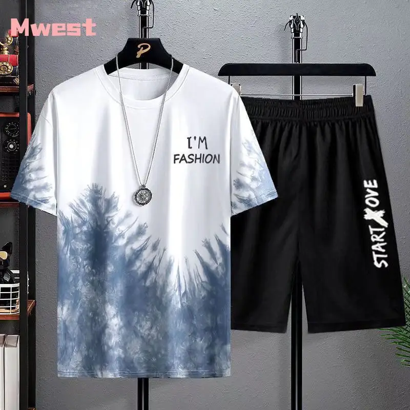 Summer Men's Short-Sleeved Suit 2023 New Ins Half-Sleeved Top Casual Round Neck Trendy T-Shirt Casual Versatile - Image 5