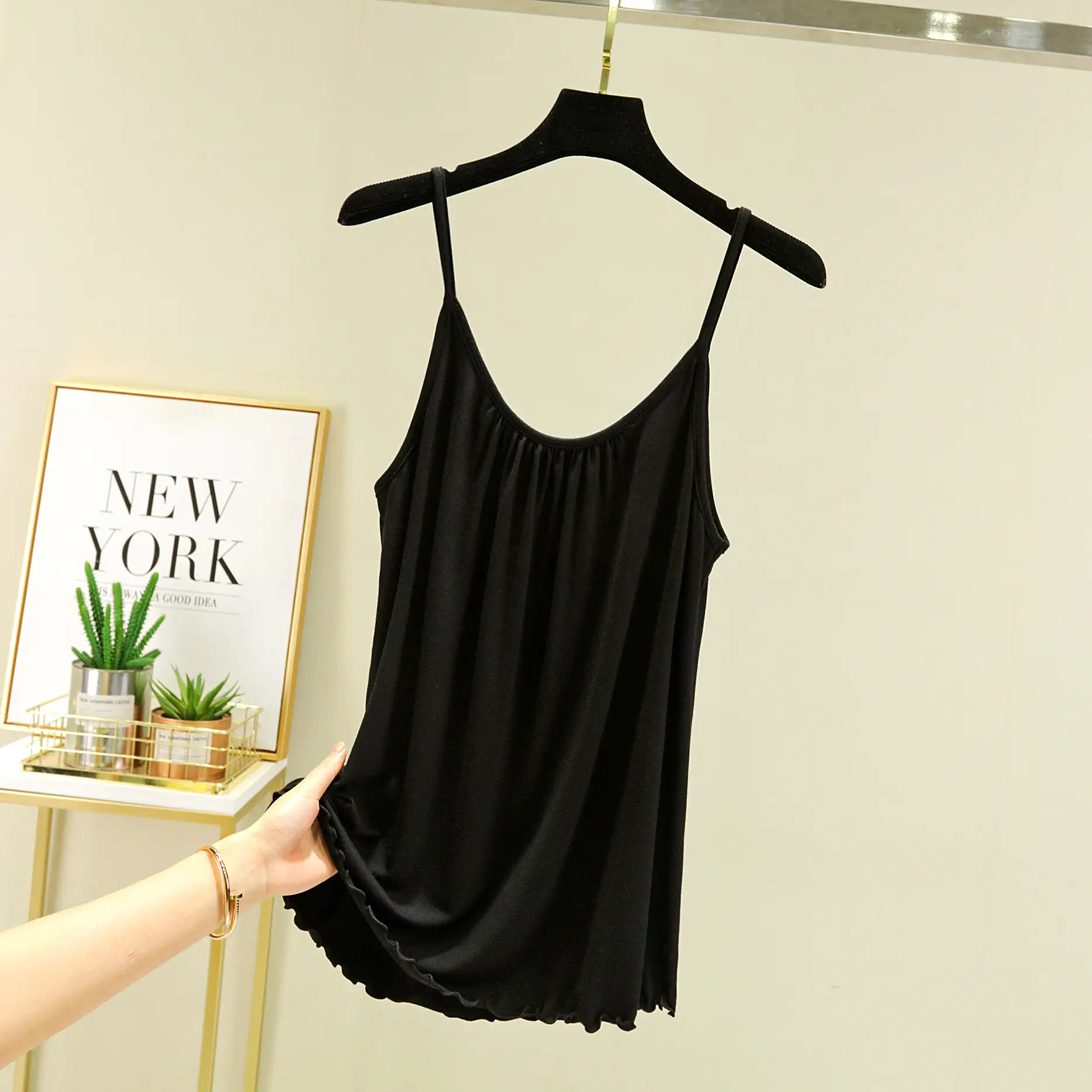 White Loose Strap Top Vest for Women Summer - Image 2