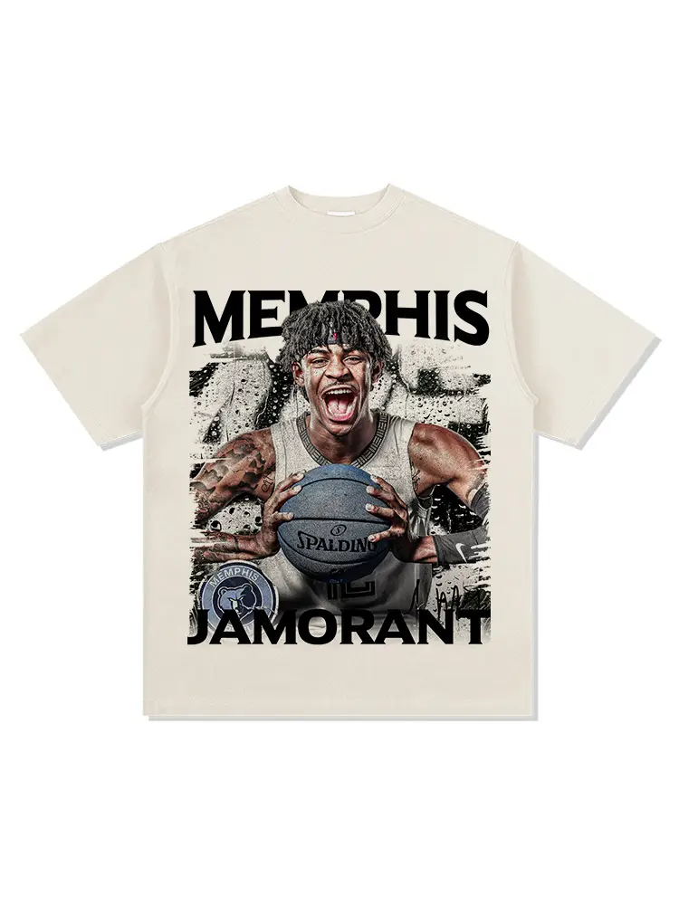 European American Cross-border Ja Morant T-shirt Loose Cotton Heavy Weight - Image 8