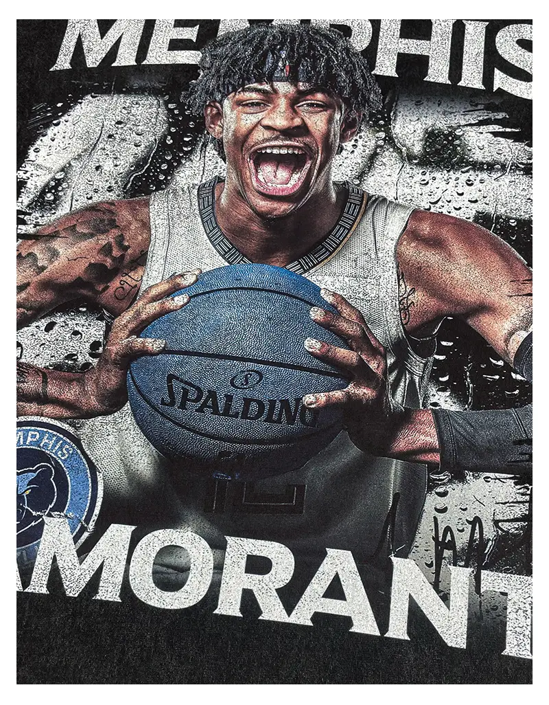 European American Cross-border Ja Morant T-shirt Loose Cotton Heavy Weight — feature 3